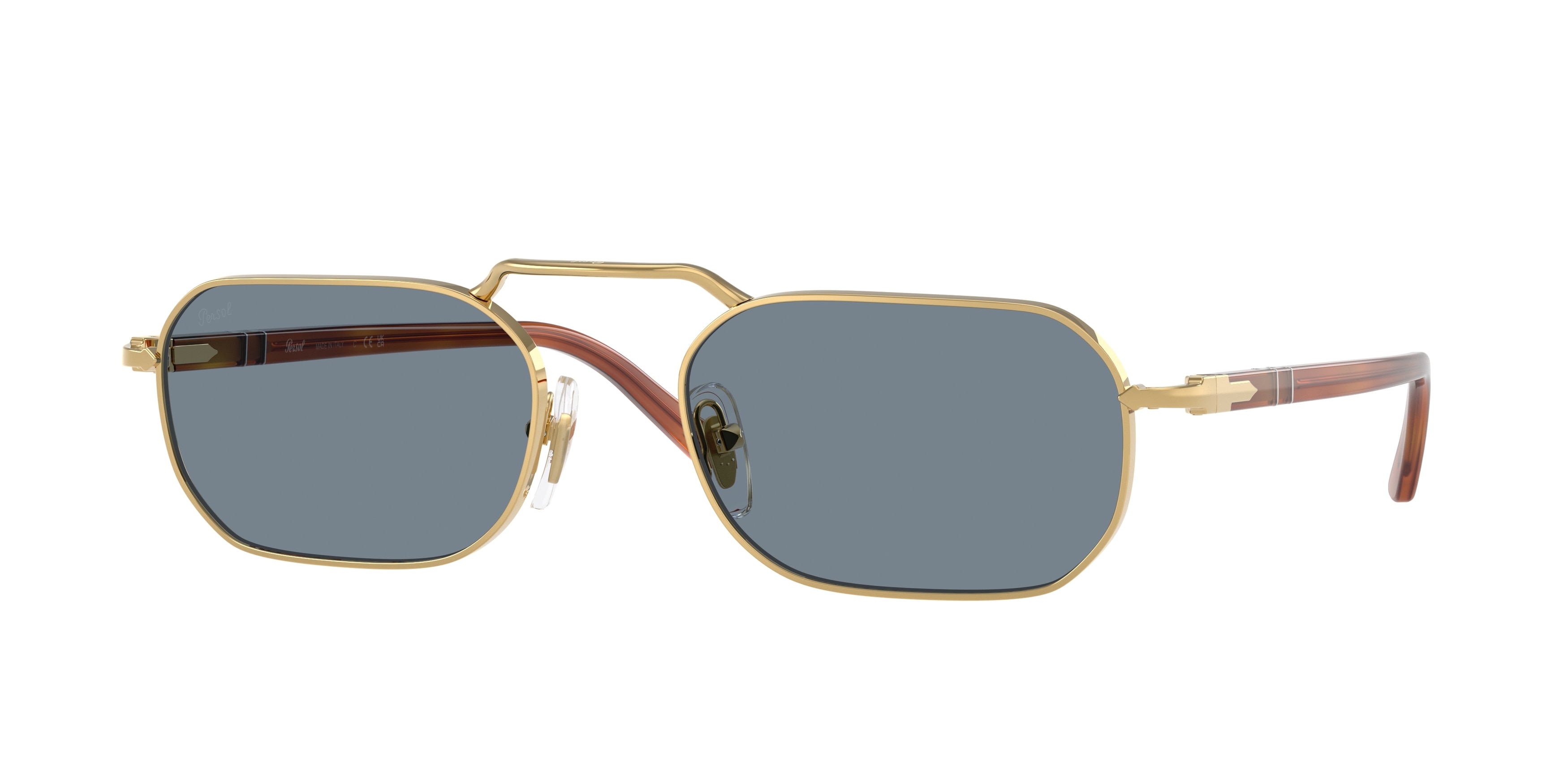 Persol Unisex PO1020S 113256 Aurinkolasit Metalli Kulta Sininen Kyykky Normaali-image